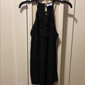 Black Sleeveless Crochet Top